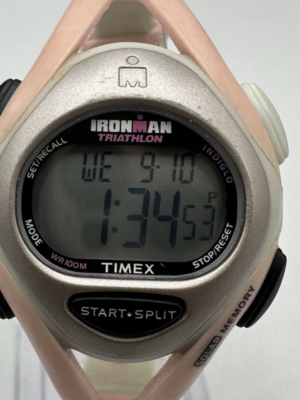 Timex Triathlon Ironman Digital Watch Women Pink Indiglo Dial New Battery 9"